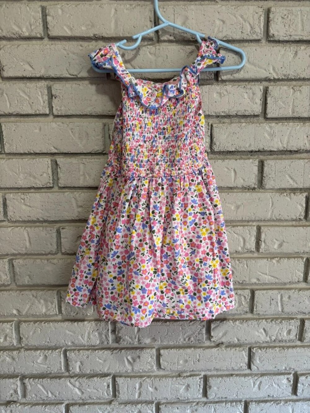 Lucky Penny Girl's Floral Spring Dress Smocking Ruffles 3T